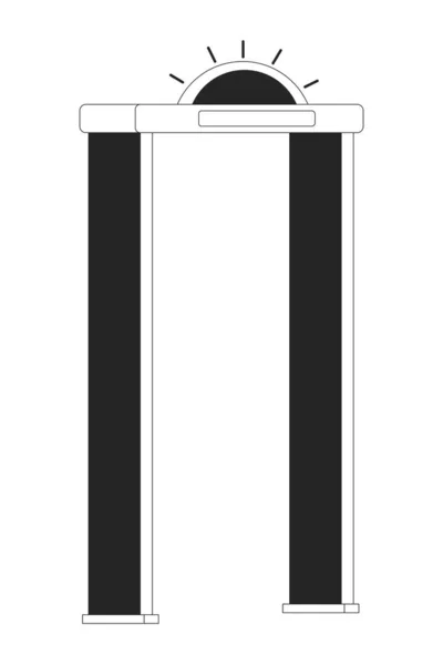 Porte Sécurité Avec Feu Clignotant Plat Monochrome Isolé Objet Vecteur — Image vectorielle