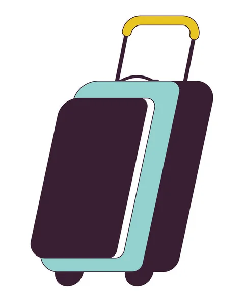 フラットラインカラー絶縁ベクトルオブジェクトを検証します スーツケース空港 手荷物請求 ビニール袋だ 白い背景に編集可能なクリップアート画像 ウェブデザインのためのシンプルなアウトライン漫画のスポットイラスト — ストックベクタ