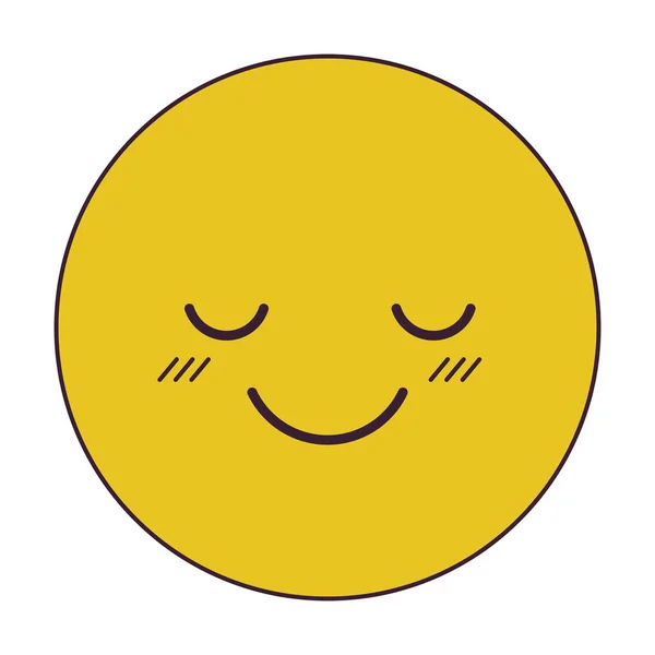Αισθάνομαι Χαρούμενος Emoji Επίπεδη Γραμμή Χρώμα Απομονωμένο Διανυσματικό Εικονίδιο Καλή — Διανυσματικό Αρχείο