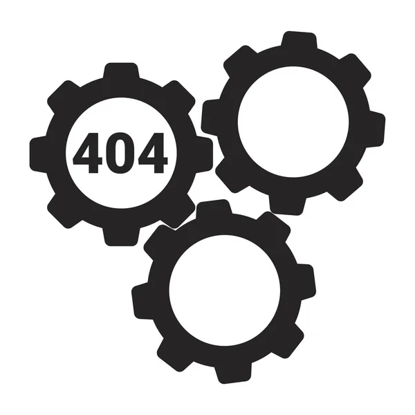 Zahnräder Zahnräder Schwarz Weiß Fehler 404 Flash Meldung Fehlschlag Konfigurationen — Stockvektor