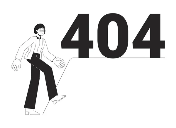Gebrek Aan Ondersteuning Werkplek Zwart Wit Fout 404 Flash Bericht — Stockvector