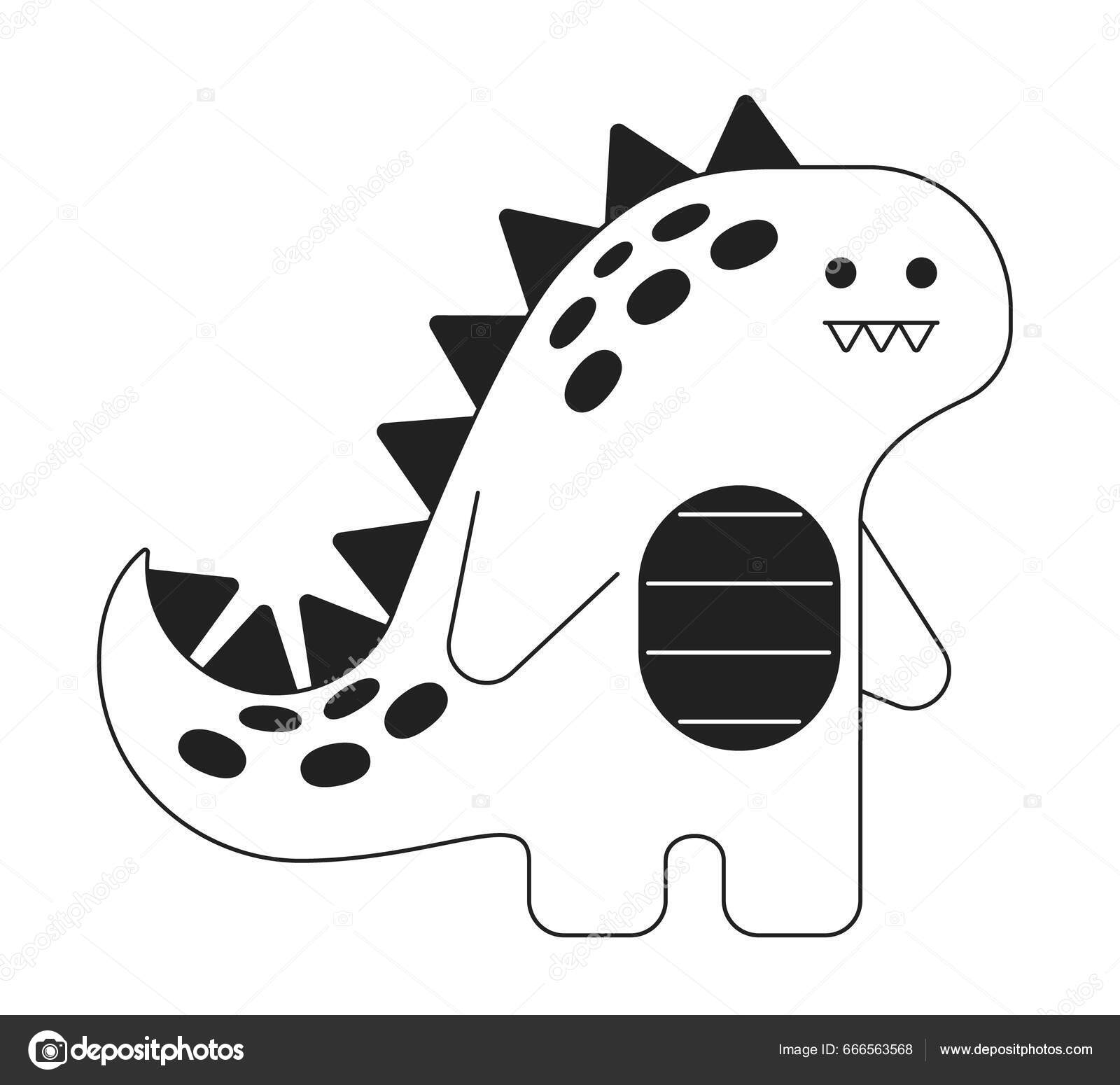 mão vetorial editável desenho ilustração de tiranossauro rex ou t