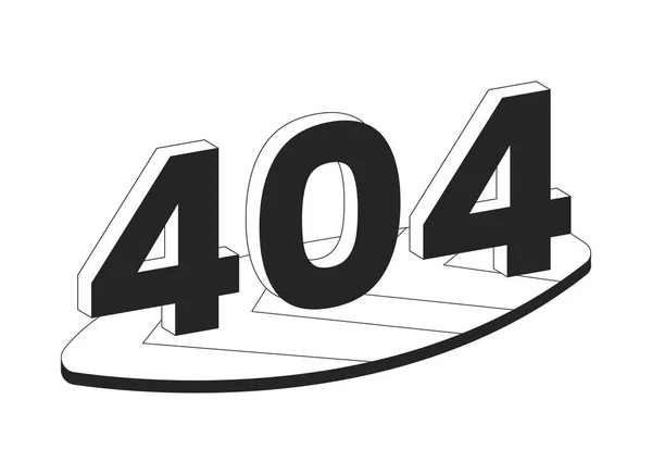 404 플래시 메시지 옛날식 레크리에이션이야 모노크롬빈 디자인 이미지를 수없습니다 — 스톡 벡터