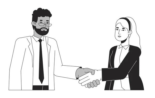 Negociación Gente Negocios Vector Spot Ilustración Líderes Colegas Dibujos Animados — Archivo Imágenes Vectoriales