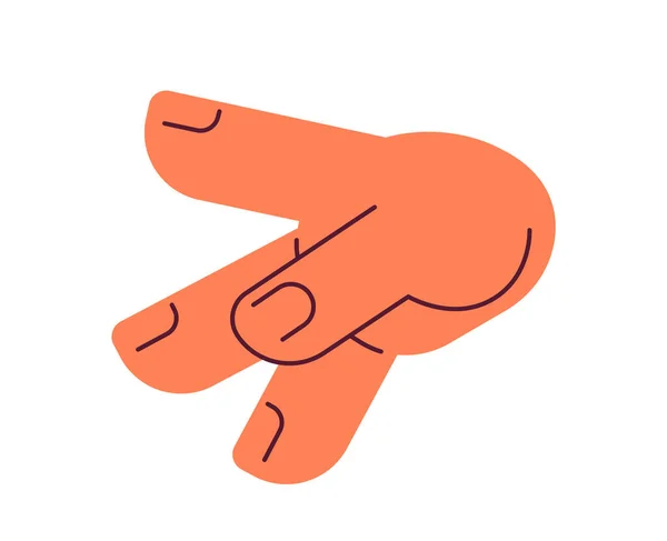 Doigt Essayant Toucher Objet Vectoriel Semi Plat Icône Clip Art — Image vectorielle