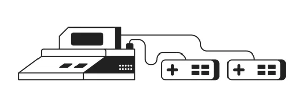 Ročník Gamepad Joysticky Monochromním Plochým Vektorovým Objektem Zařízení Pro Hraní — Stockový vektor