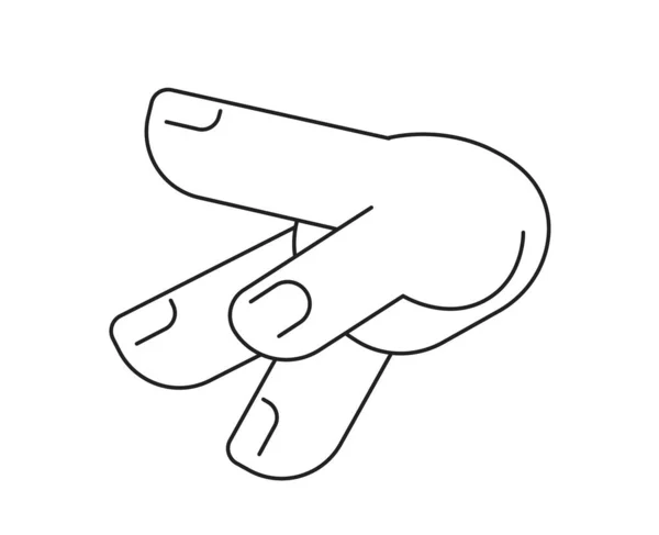 Finger Trying Touch Monochrome Flat Vector Object Editable Black White — Vector de stock