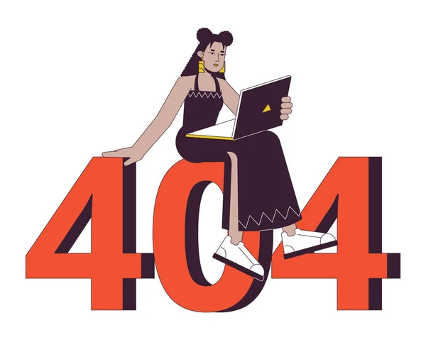 Ошибка 404 Флэш Сообщения Удаленная Работа Ноутбуком Пустое Государственное Проектирование — стоковый вектор