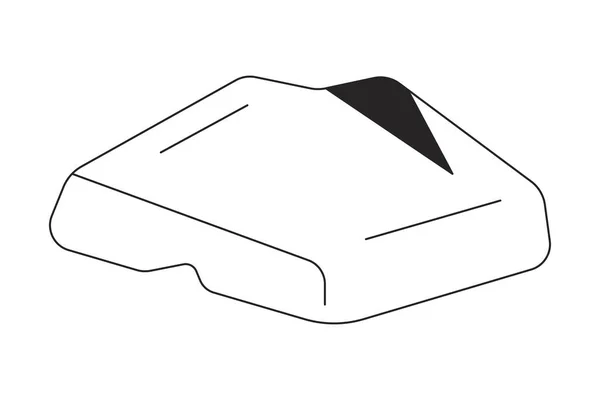 Pierre Décorative Plate Monochrome Isolé Vecteur Objet Minéral Solide Dessin — Image vectorielle