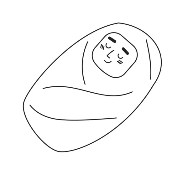 垂头丧气的少女 横臂单色平面矢量字符 亚洲女青少年坐着 可编辑的半身白种人 用于网页平面设计的简单的Bw卡通点图像 — 图库矢量图片