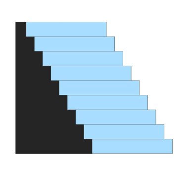 Uzun merdivenler dekor elementi düz çizgi renk izole vektör nesnesi. Beyaz arkaplanda düzenlenebilir resim. Web tasarımı için basit ana hatlı karikatür nokta çizimi