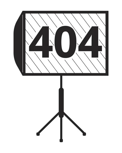 Tripod Siyah Beyaz Hata 404 Flaş Mesajı Olan Led Paneller — Stok Vektör