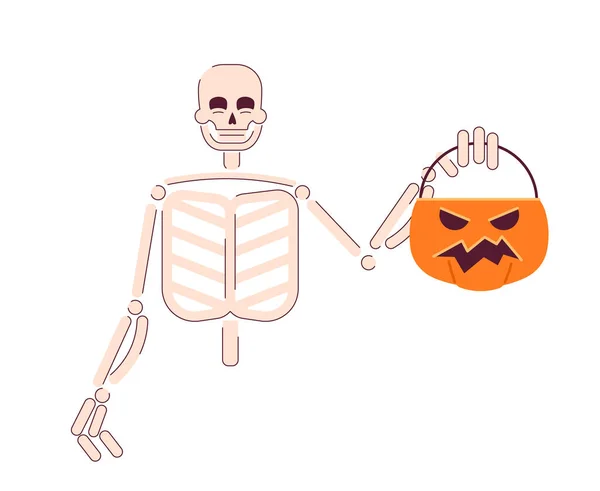 Squelette Tricot Traitement Semi Plat Caractère Vecteur Couleur Crâne Souriant — Image vectorielle