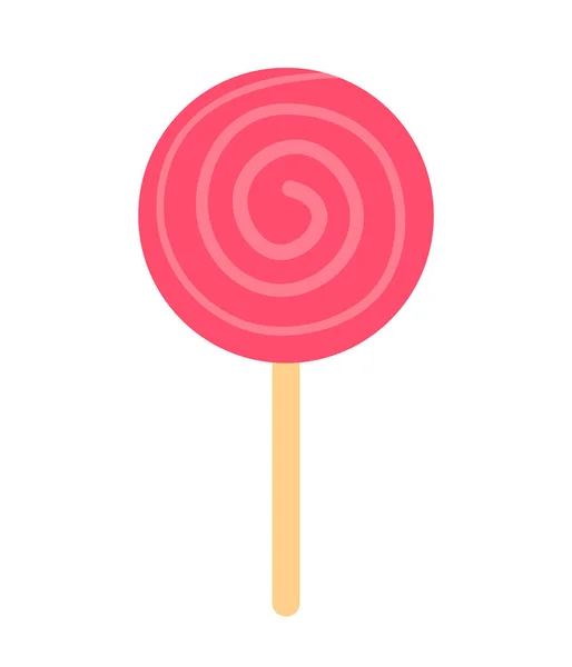 Lollipop Godis Semi Platt Färg Vektor Objekt Gulligt Godis Halloweengodis — Stock vektor