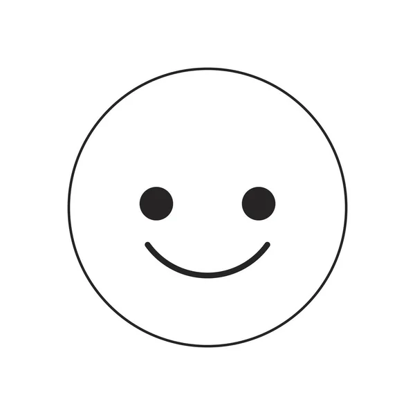 Emoticono Sonriente Positivo Objeto Vectorial Aislado Monocromo Plano Dibujo Arte — Vector de stock