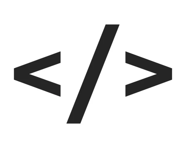 Codesymbole Flaches Monochrom Isoliertes Vektorsymbol Webentwicklungselemente Editierbare Schwarz Weiß Zeichnung — Stockvektor