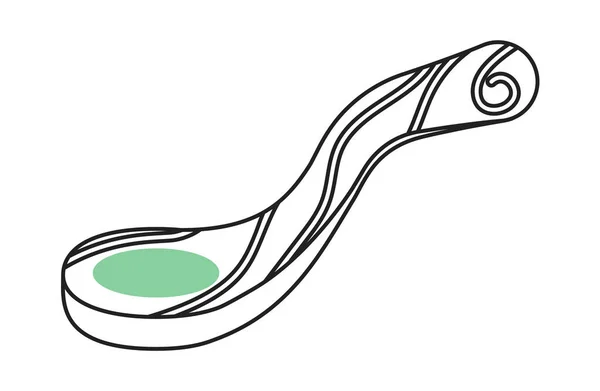 Vieille Cuillère Bois Cuisson Monochrome Objet Vecteur Plat Ustensiles Cuisine — Image vectorielle