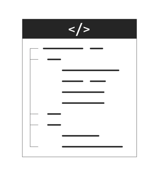 开放源代码在网页平面单色隔离向量对象上 网络开发 可编辑的黑白线条艺术绘图 用于网页平面设计的简单概要插画 — 图库矢量图片
