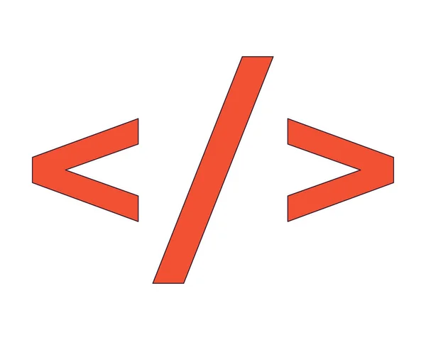 Символи Коду Плоскої Лінії Кольору Ізольованого Векторного Єкта Елементи Веб — стоковий вектор