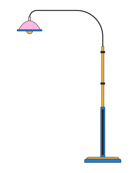Straatlantaarnpaal Vlakke Lijn Kleur Geïsoleerde Vector Object Straatlichtzuil Straatlamp Bewerkbare — Stockvector
