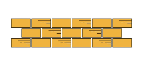 Brickworkフラットラインカラー隔離ベクトルオブジェクト ブリックウォール 石の壁 ブリックテクスチャ素材 白い背景に編集されたクリップアートイメージ Webデザインのためのシンプルなアウトライン漫画スポットイラスト — ストックベクタ