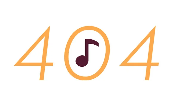 Ошибка Музыкальной Ноты 404 Создавай Музыку Пустое Государственное Проектирование Страница — стоковый вектор