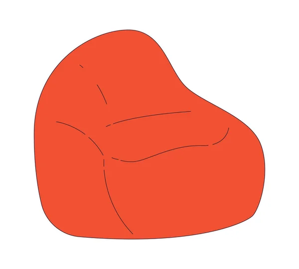 Beanbag Židle Ploché Čáry Barva Izolované Vektorový Objekt Měkké Sedátko — Stockový vektor