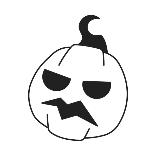 Objet Vecteur Plat Monochrome Citrouille Hantée Fête Effrayante Fête Halloween — Image vectorielle