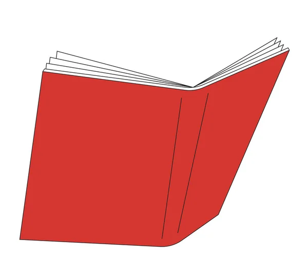Libro Abierto Línea Plana Color Aislado Objeto Vectorial Lectura Educación — Vector de stock