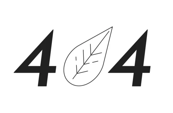 Bitkisi Yaprağı Siyah Beyaz Hata 404 Flaş Mesaj Doğayı Seviyorum — Stok Vektör