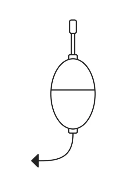 Рыболовный Крючок Монохромный Плоский Векторный Объект Изогнутый Кусок Металла Шипом — стоковый вектор