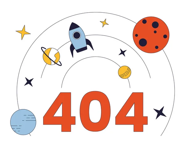 Rocket Science Error 404 Flash Message Universe Exploration Science Technology — Stock Vector