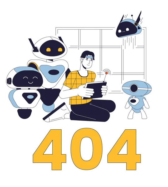 Лабораторная Ошибка Ученого Робота 404 Проверка Андроида Технология Пустое Государственное — стоковый вектор
