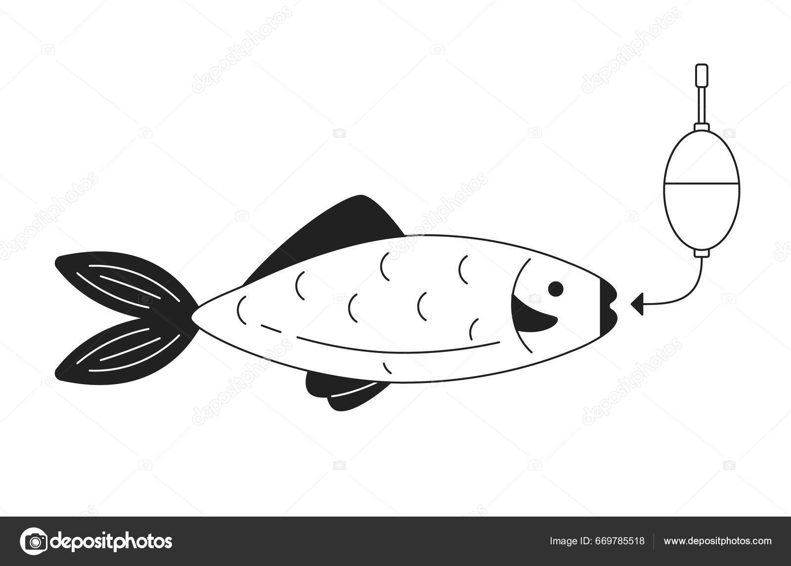Catch Fish Hook Monochrome Flat Vector Object Fishing Hobby Editable Stock  Vector by ©TheImg 669785518