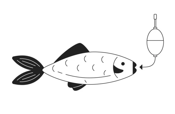 개체에 물고기를 가능한 검은색과 아이콘입니다 그래픽 디자인을위한 간단한 일러스트 — 스톡 벡터