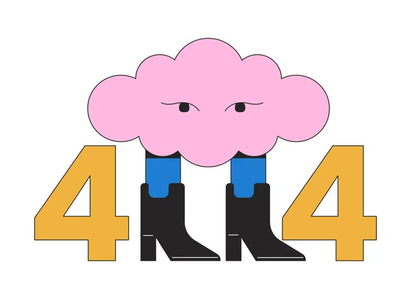 Çizmelerdeki Sürrealite Bulutu 404 Flaş Mesajı Fantezi Halüsinasyon Boş Hali — Stok Vektör