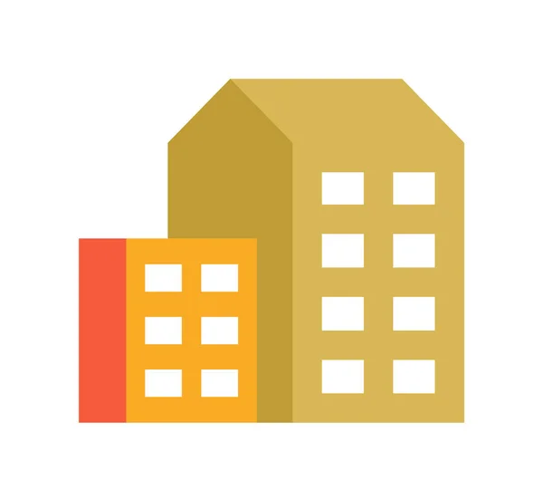 Cityscape Semi Flat Colour Vector Object Comfortable Buildings Apartments Editable — Stock Vector
