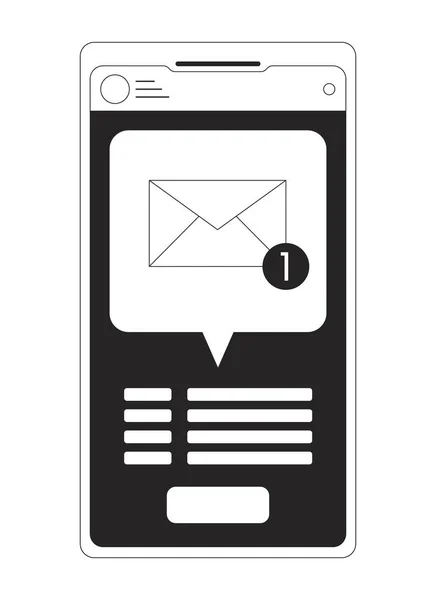 Notification Smartphone Concept Vector Spot Illustration New Message Cartoon Flat — Stock Vector