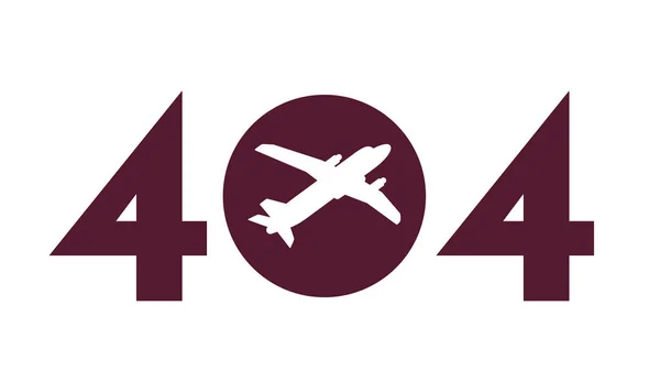 Errore Aereo Volante 404 Messaggio Flash Trasporto Trasferimento Altro Paese — Vettoriale Stock