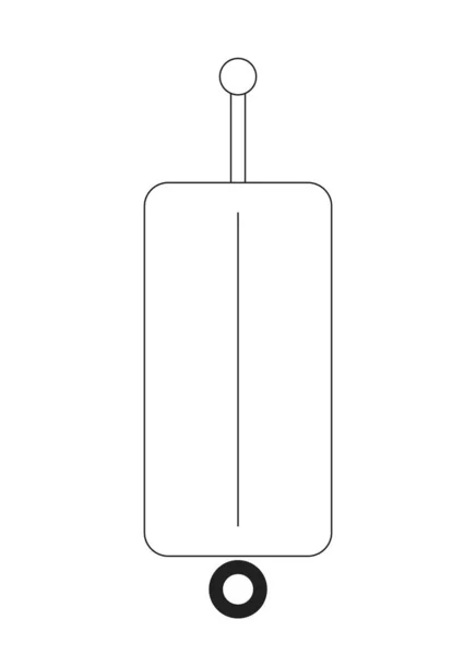 轮式单色平面矢量物体的外壳 滚动式行李袋可编辑的黑白细线图标 用于网页平面设计的简单卡通剪贴画 — 图库矢量图片