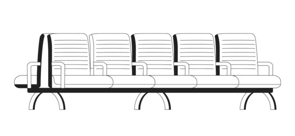 Banco Madeira Monocromático Objeto Vetorial Plana Assentos Confortáveis Sala Espera —  Vetores de Stock