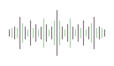 Ses dalgaları düz monokrom izole vektör nesnesi. Düzenlenebilir siyah beyaz çizim. Web grafik tasarımı için basit ana hatlı nokta çizimi