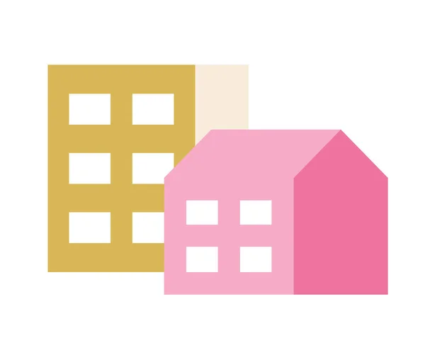 Residential Buildings Semi Flat Colour Vector Object City Editable Cartoon — Stock Vector