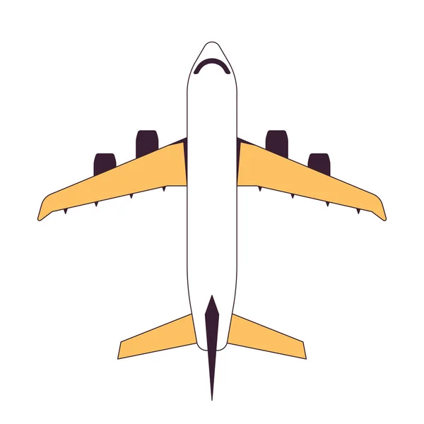 Flying Plane Flat Monochrome Isolated Vector Object Travel Plane Editable — Stock Vector