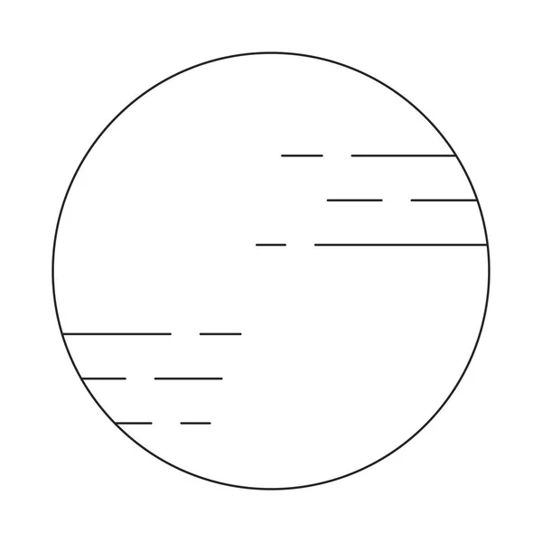 天体平面单色分离矢量天体 可编辑的黑白线条艺术绘图 用于网页平面设计的简单概要插画 — 图库矢量图片
