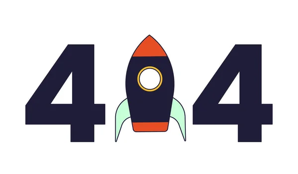 Rocket Error 404 Flash Message Space Exploration Spaceship Empty State — Stock Vector