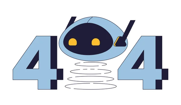 Роботизированная Головка Пружине Ошибка 404 Искусственный Интеллект Пустое Государственное Проектирование — стоковый вектор