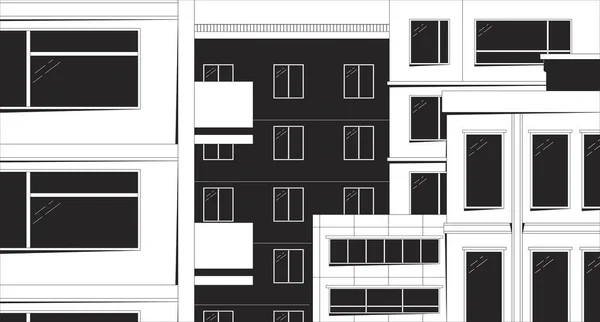 Nuit Dans Vieille Ville Noir Blanc Cool Fond Bâtiments Résidentiels — Image vectorielle
