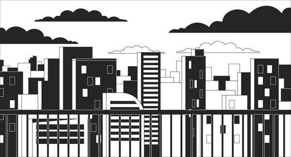 Bureau Observation Noir Blanc Chill Fond Terrasse Ouverte Bâtiments Contour — Image vectorielle