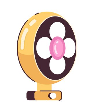 Fan aygıtı yarı düz renk vektör nesnesi. Klima. Temiz hava makinesi. Beyaz arkaplanda düzenlenebilir karikatür resim simgesi. Web grafik tasarımı için basit nokta çizimi